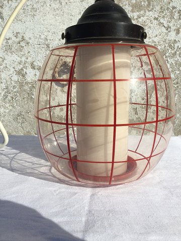 Glass lamp with red stripes
*650DKK
